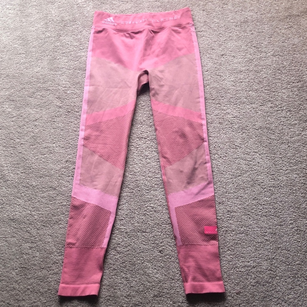 Pink adidas by stella McCartney Ribbed leggings. Medium